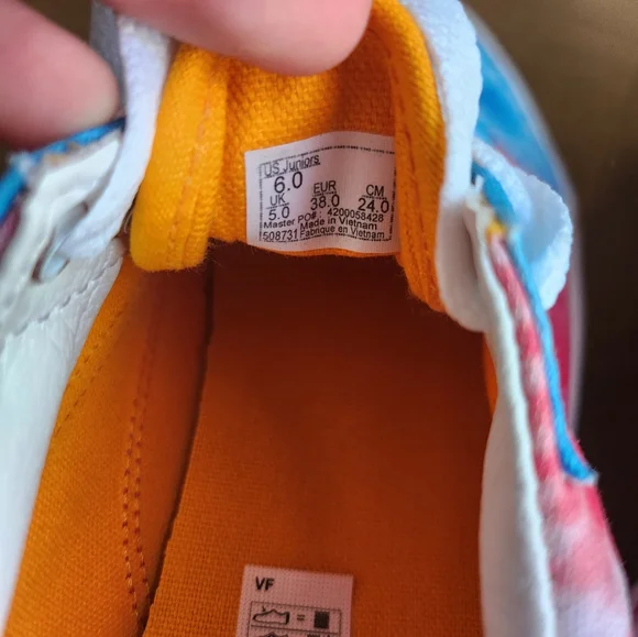 Vans Old Skool Pink, Blue, and Orange Sneakers - Picture 7 of 7